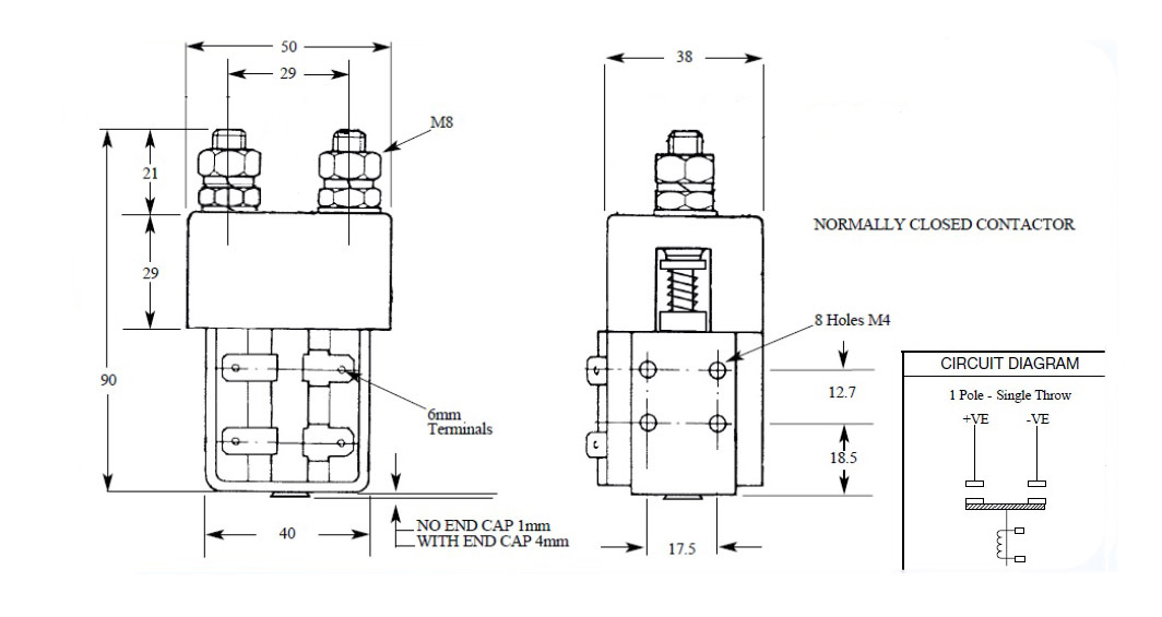 Contactor, 1NO-DP, AL SW80 80V