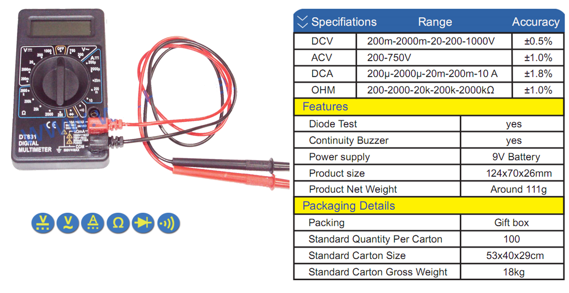 ดิจิทัล มัลติมิเตอร์ DIGITAL MULTIMETER