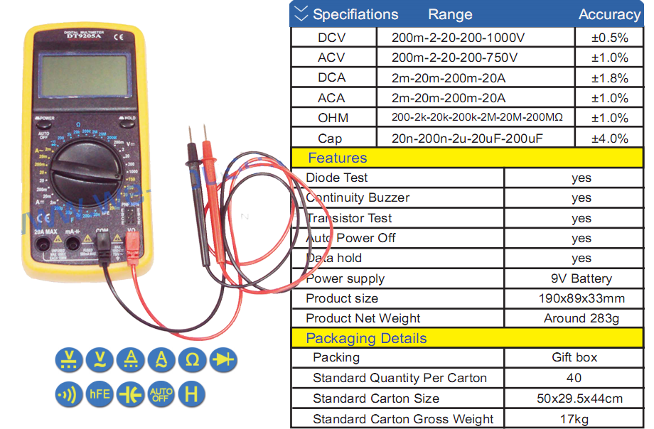 ดิจิทัล มัลติมิเตอร์ DIGITAL MULTIMETER